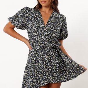 Kenn Wrap Mini Dress - Indigo Vanilla