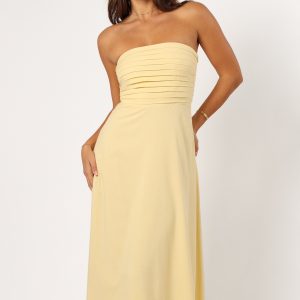 Kenna Strapless Maxi Dress - Butter Yellow
