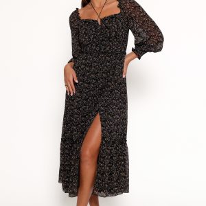 Keziah Long Sleeve Maxi Dress - Navy Ditsy Floral