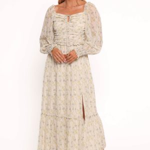 Keziah Long Sleeve Maxi Dress - Yellow Floral