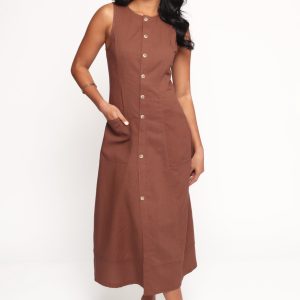 Kingsley Midi Dress - Chocolate