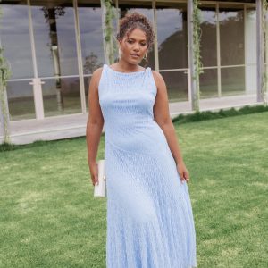 Kirsten Lace Maxi Dress - Cornflower Blue