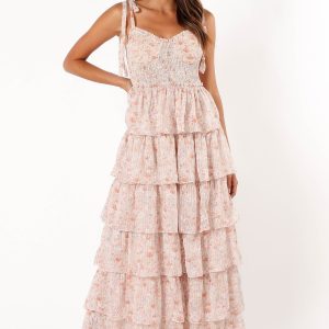 Kristah Maxi Dress - Peach Floral