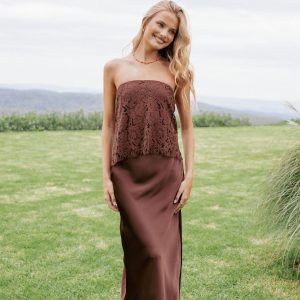 Lelita Strapless Maxi Dress - Brown