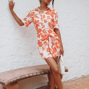 Leyton Mini Dress - Red Floral