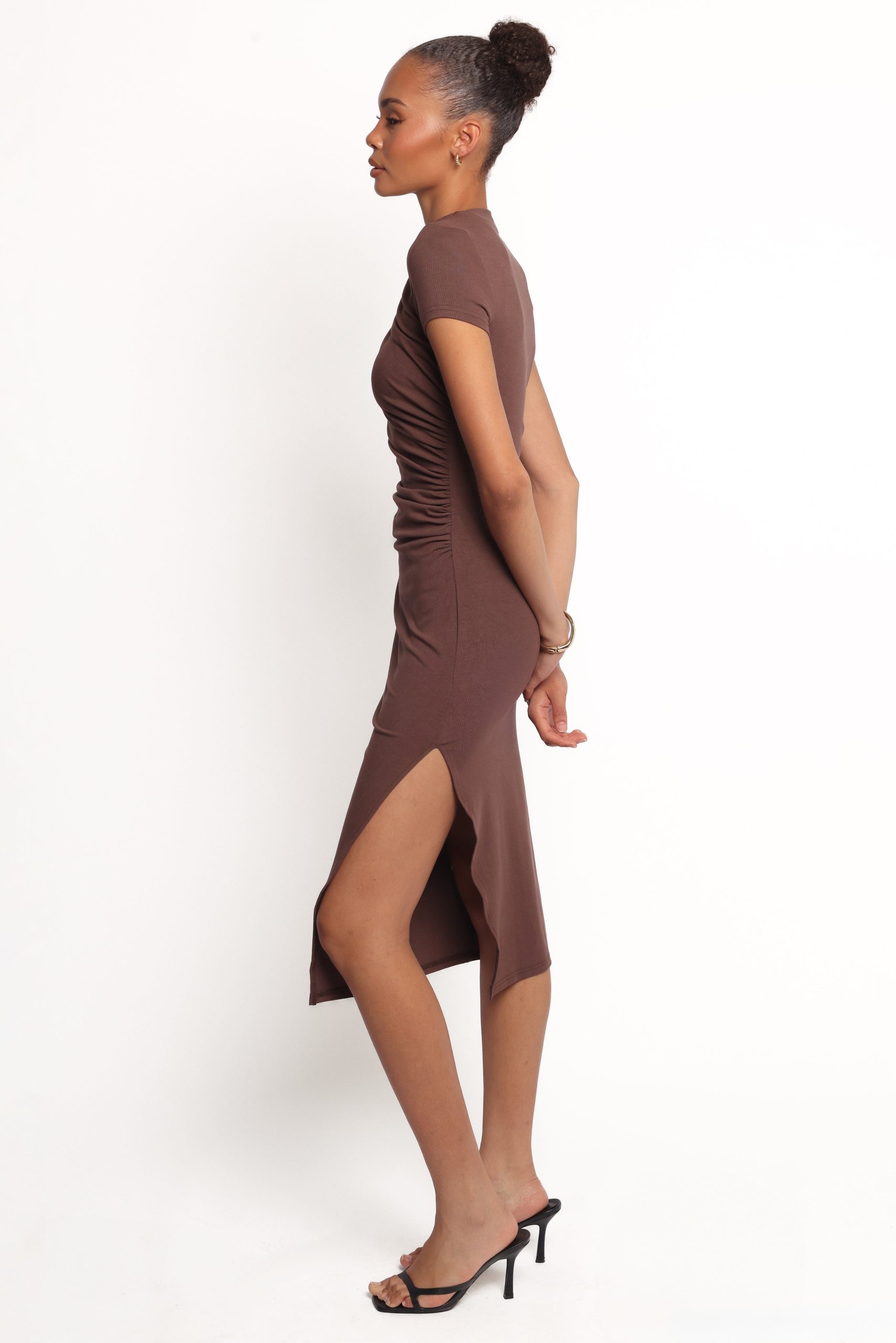 Lioren Midi Dress - Brown - Image 3