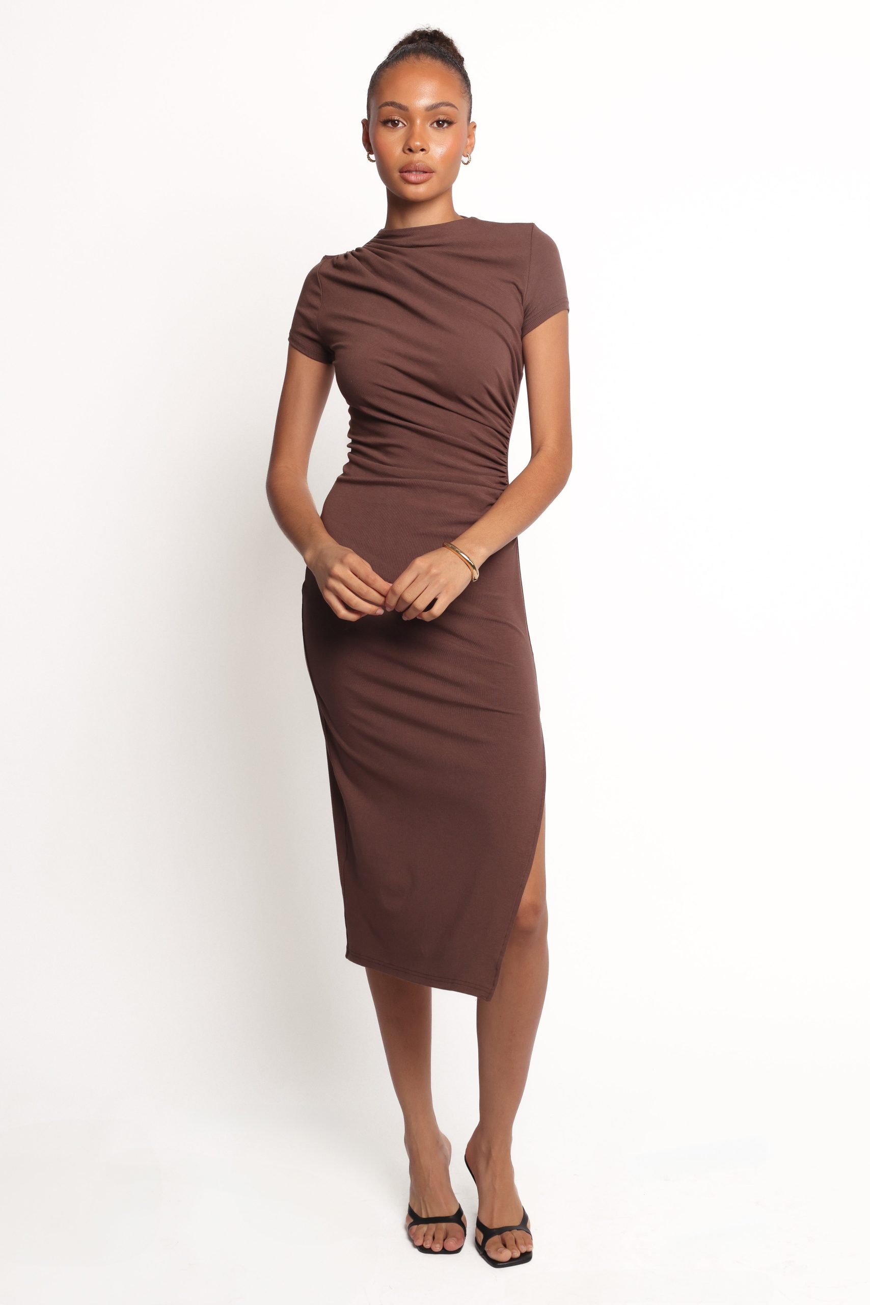 Lioren Midi Dress - Brown - Image 2
