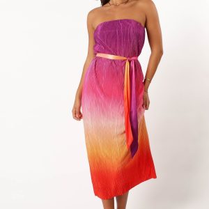 Lisse Midi Dress - Orchid Orange