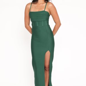 Louisa Midi Dress - Emerald Green