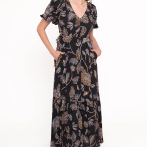 Loveen Maxi Dress - Black Floral