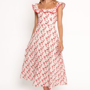 Lucille Maxi Dress - Red Floral