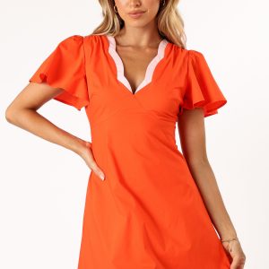 Lyle Mini Dress - Orange/Pink