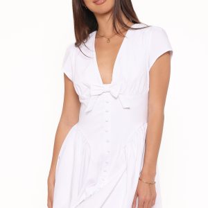 Lyssa Bow Front Mini Dress - White
