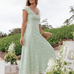 Mapleton Maxi Dress - Sage Green Lace