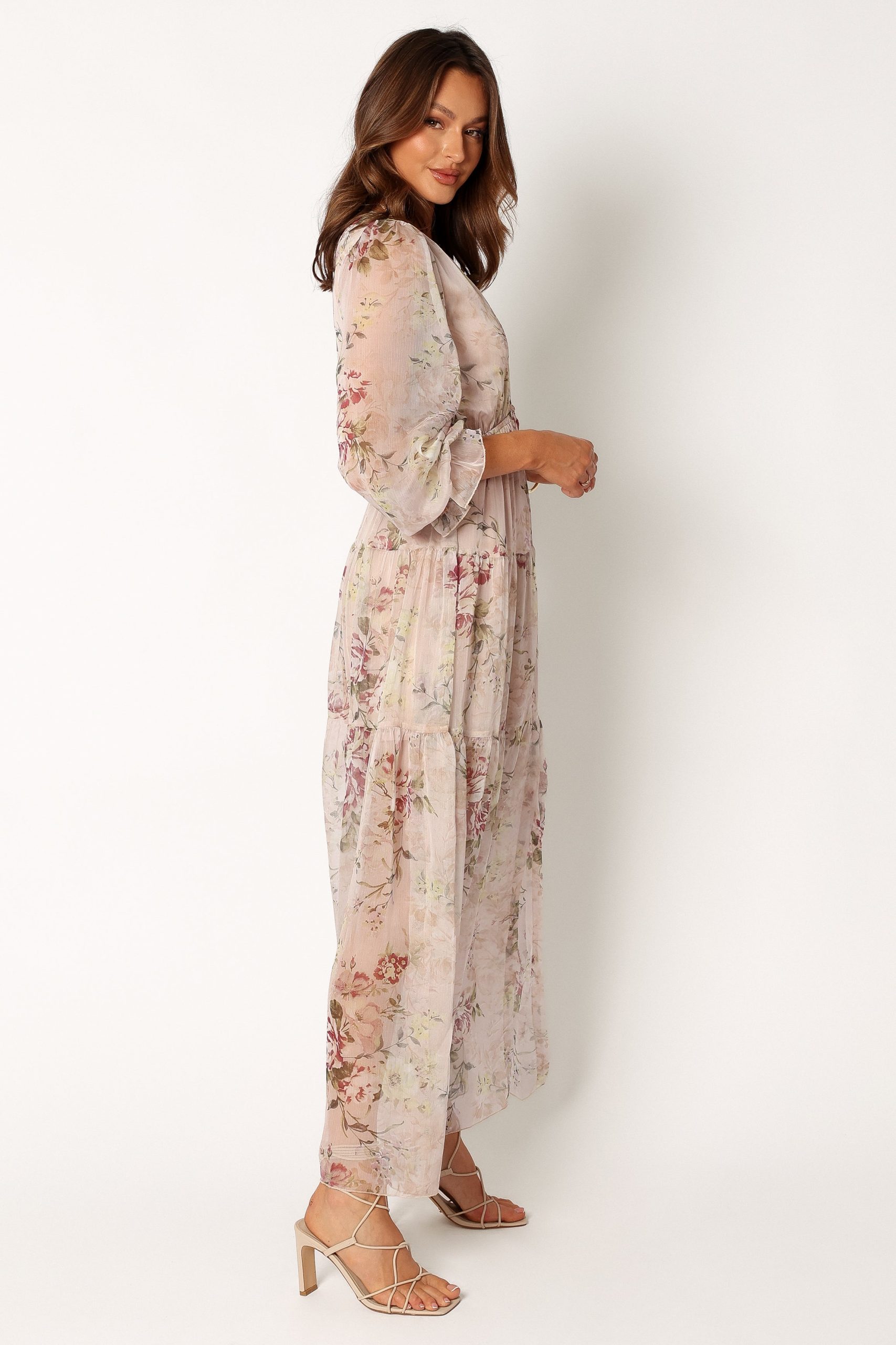 Maria Long Sleeve Maxi Dress - Cream - Image 5