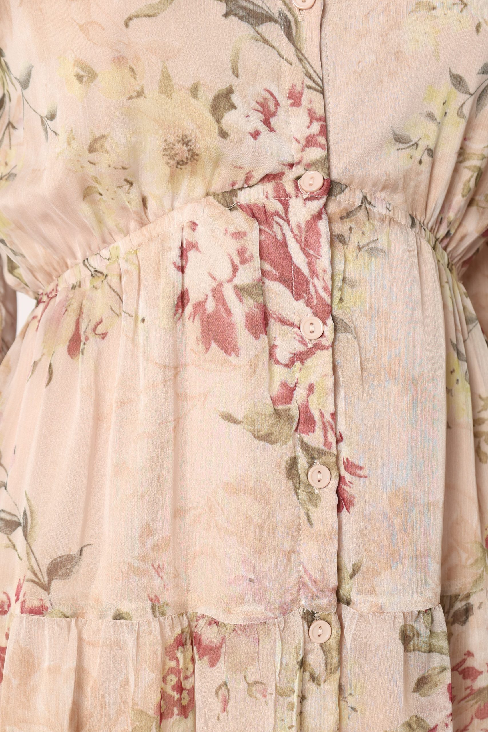Maria Long Sleeve Maxi Dress - Cream - Image 9