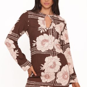 Marylon Mini Dress - Brown Floral