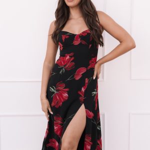 Meg Dress - Black Floral