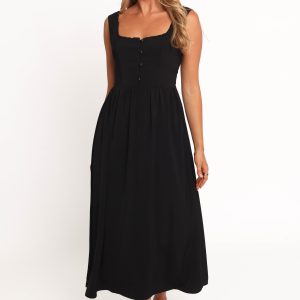 Melrose Midi Dress - Black