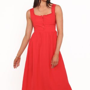 Melrose Midi Dress - Red