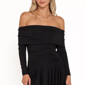 Messina Off Shoulder Mini Dress - Black