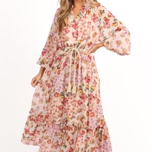 Micah Long Sleeve Midi Dress - Blush
