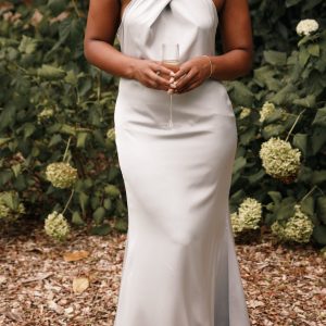 Mila Halterneck Maxi Dress - Steel