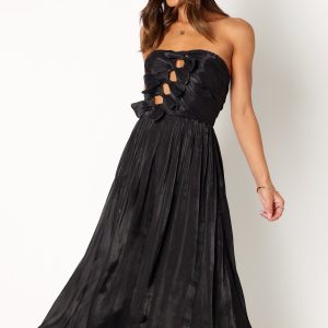 Mila Strapless Midi Dress - Black