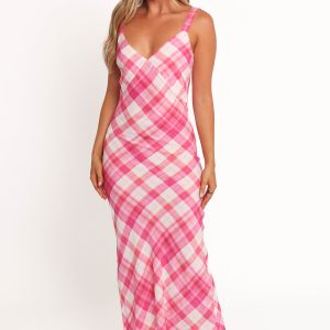 Morghan Midi Dress - Pink Check