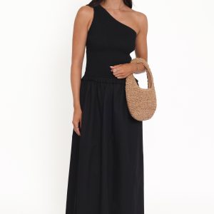 Myla One Shoulder Maxi Dress - Black