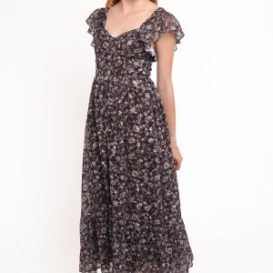 Myles Maxi Dress - Brown/Blue Floral