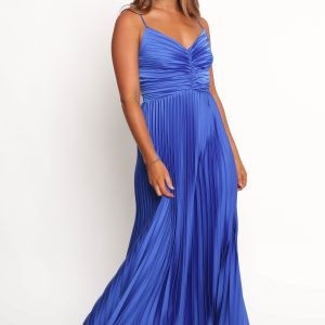 Naira Pleated Maxi Dress - Blue