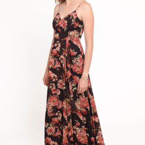 Naver Maxi Dress - Black Floral