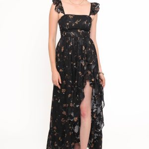 Orielle Maxi Dress - Black/Beige Floral