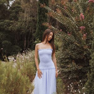 Parkway Maxi Dress - Blue Gingham