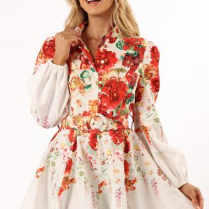 Pipps Long Sleeve Mini Dress - Multi