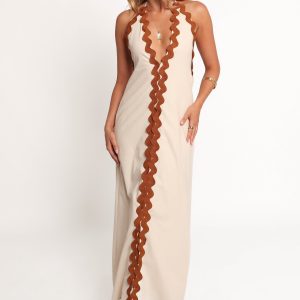 Quinley Maxi Dress - Brown/Cream