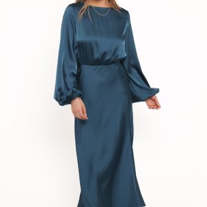 Remora Long Sleeve Midi Dress - Teal