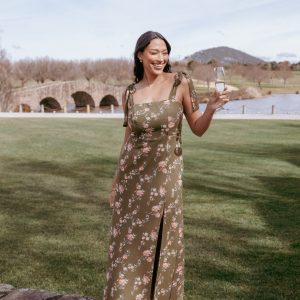 Renita Maxi Dress - Olive Floral