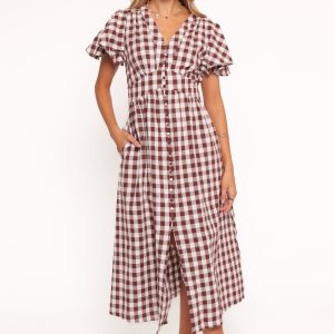 Robinson Maxi Dress - Brown Gingham