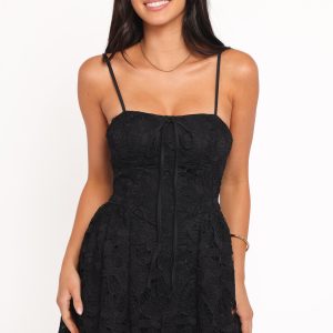Roselle Lace Mini Dress - Black