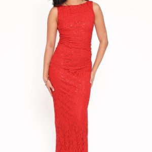 Ruben Lace Maxi Dress - Red