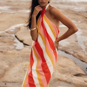 Sabbia Maxi Dress - Pink Stripe