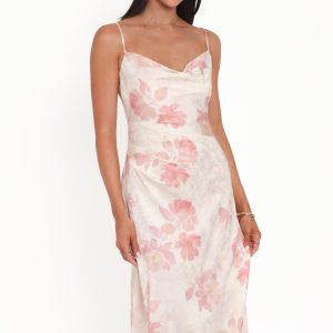 Sandrine Midi Dress - Pink Floral