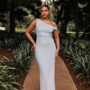 Sebastian Off Shoulder Maxi Dress - Blue