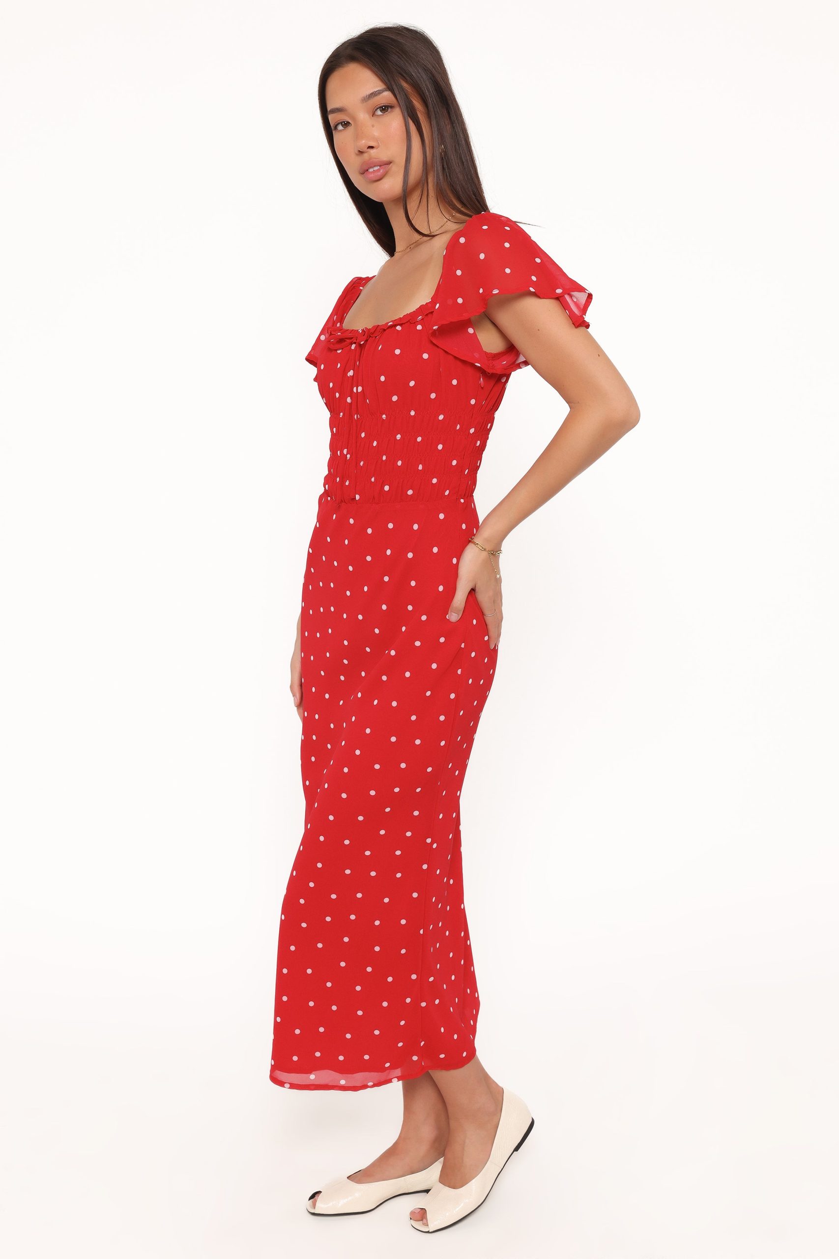 Sherrie Maxi Dress - Red Polka Dot - Image 3