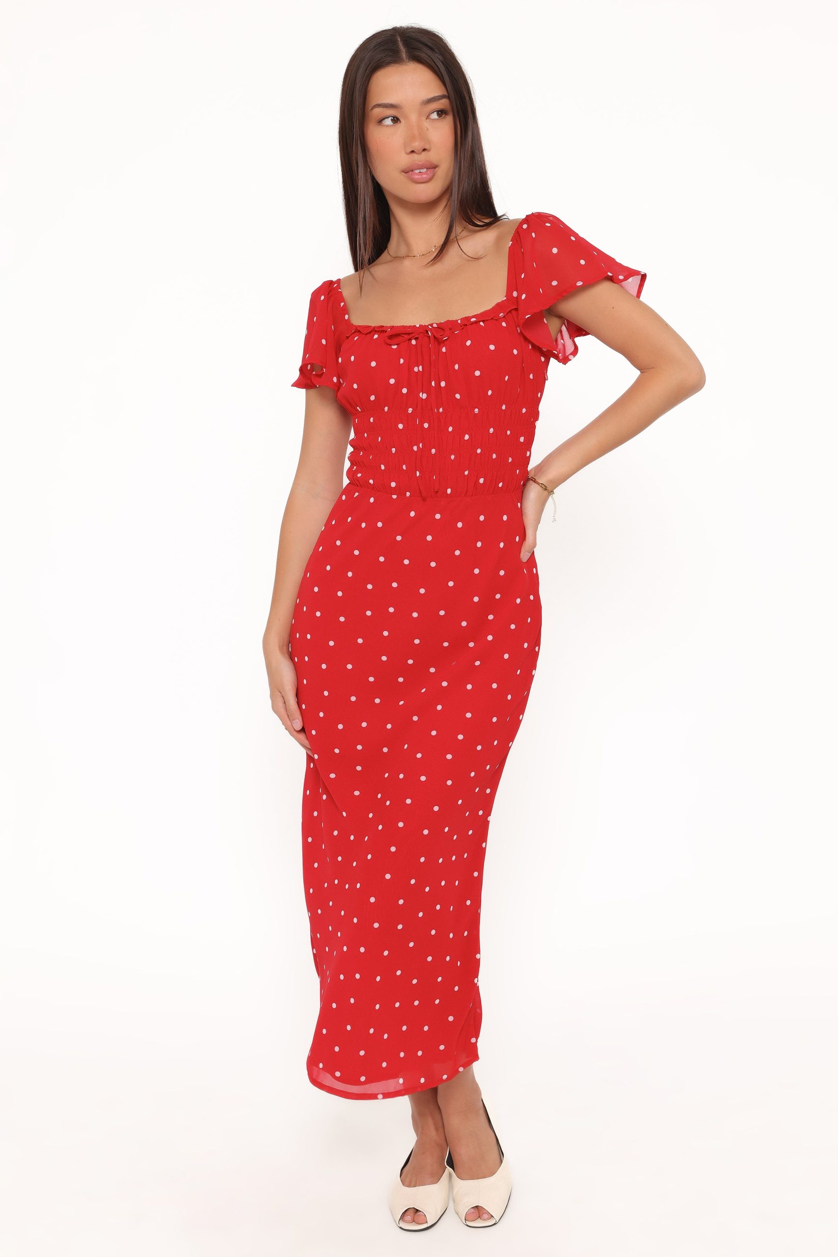 Sherrie Maxi Dress - Red Polka Dot - Image 5