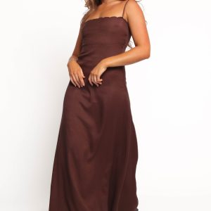 Skylar Midi Dress - Brown