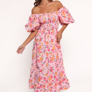 Soliel Midi Dress - Pink Floral