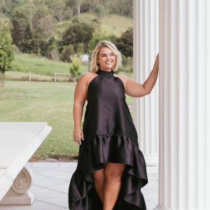 Soren Halterneck Midi Dress - Black